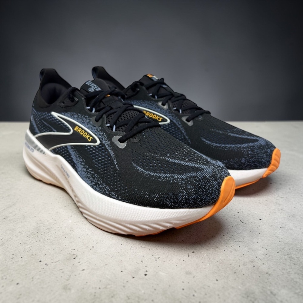Brooks Glycerin GTS 22 Mens 11.5 Wide 2E Black Blue Running Shoes 1104462E013